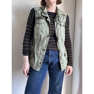 Anthropologie Marrakech Anorak Utility Hooded Vest – Olive Green Size Medium